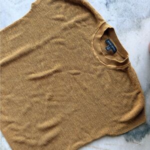 Banana Republic Womens Crewneck Dolman Short Sleeve Sweater Top Mustard